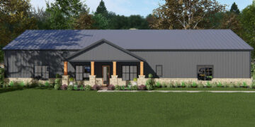 2616 sq ft Barndominium House Plan with 4 Bedrooms and 3.5 Bathrooms