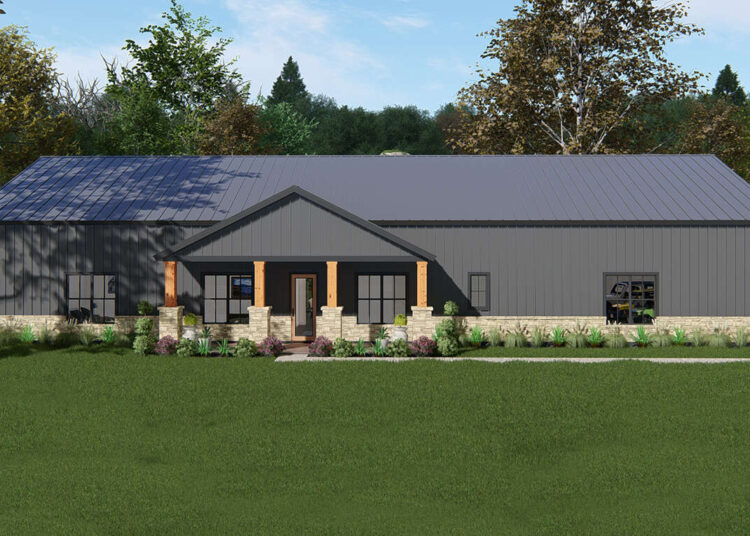 2616 sq ft Barndominium House Plan with 4 Bedrooms and 3.5 Bathrooms