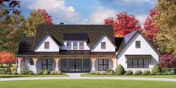 3254 sq ft 4-Bed Modern Farmhouse with Home Office and Laundry Access from Master Suite