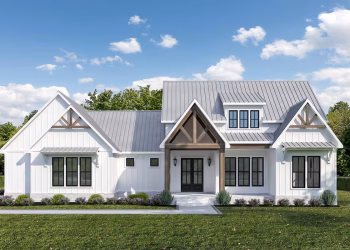 2255 sq ft 4-Bedroom New American House Plan with Outdoor Fireplace