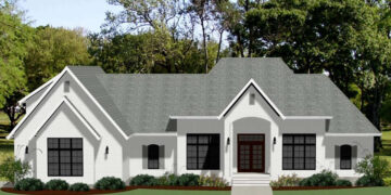 3443 sq ft European House Plan with 4 Bedrooms and 4.5 Bathrooms