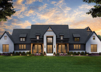 3877 sq ft Modern Farmhouse Plan with 4 Bedrooms and 3.5 Bathrooms