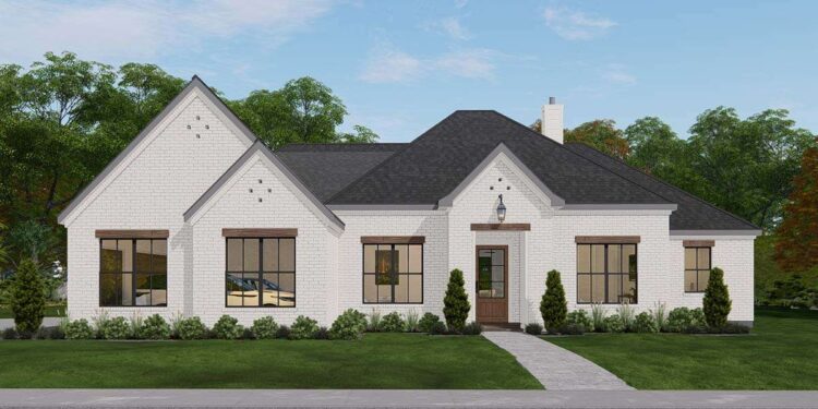 2848 sq ft Modern Transitional House Plan with 4 Bedrooms and 3 Bathrooms